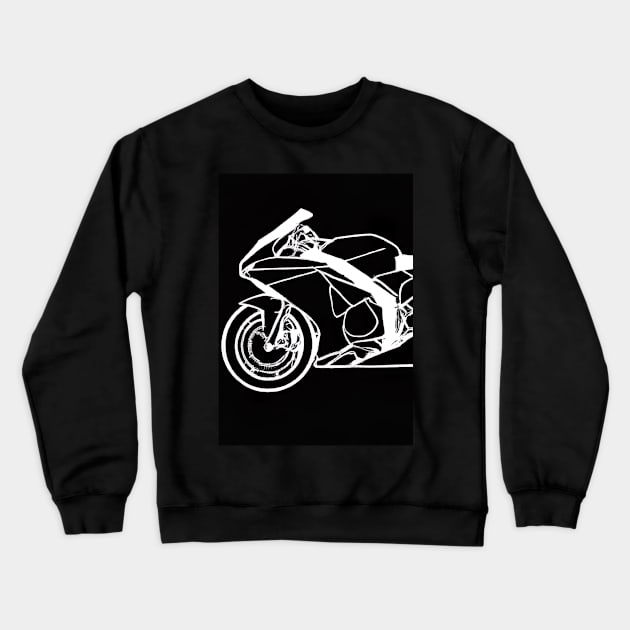 Outline Motorcycle Crewneck Sweatshirt by maxcode